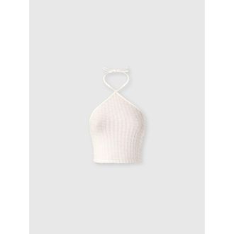 Missoni Top In Lam&eacute; Viscose With Raschel Workmanship And Halter Neckline in White at Nordstrom, Size 42 It