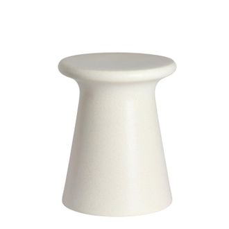 Light & Living Mesa Auxiliar Cer&aacute;mica Crema Light & Living