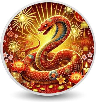 OEM Moneda De Plata De 1 Oz Del A&ntilde;o De La Serpiente - Celebraci&oacute;n Radiante