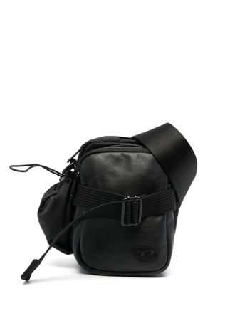 Diesel logo-patch detail shoulder bag - men - Polyamide/Calf Leather - OS - Black