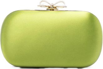 Self Portrait Satin Clutch Tas - Dames - Clutches - Groen - ONE Size - Polyester - Tassen