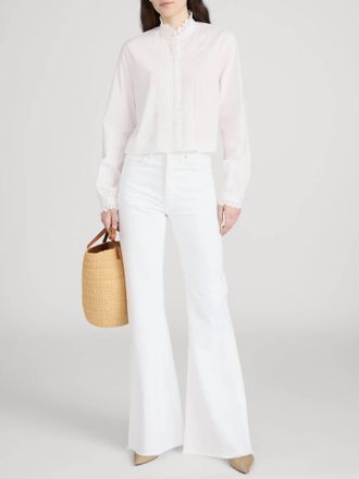 Frame Denim Keepsake Pintuck Blouse In White