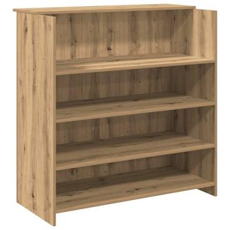 Berkfield Home Reception Desk Artisan Oak 100x50x103.5 cm Engineered Wood in Brown