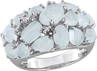 Rina Limor Rose Gold-Plated Silver 7.86 Ct. Tw. Diamond & Aquamarine Ring