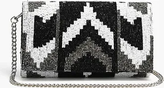 America & Beyond Womens Elegance Clutch Bag In Ikat Noir