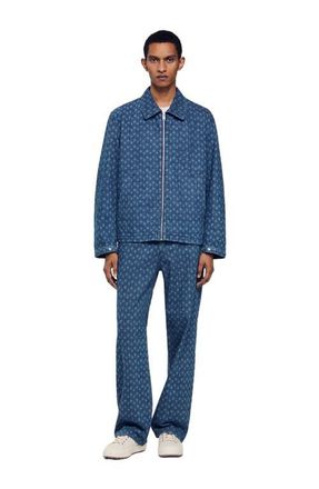 Sandro Rope motif denim jacket in Raw-Denim at Nordstrom, Size Xx-Large