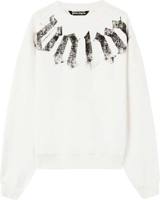 Palm Angels Loose Crew Sweatshirt - Heren - Sweatshirts - Wit - S - Hoodies & sweatvesten