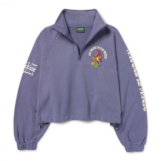 Parks Project Womens Natures Magic Quarter Zip Fleece Top In Silvery Blue