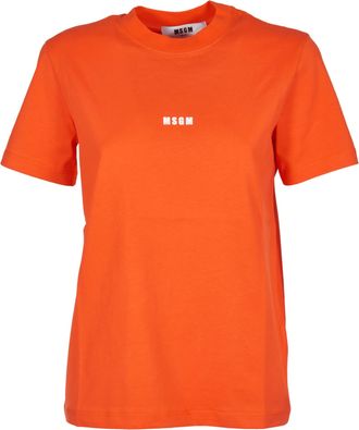 Msgm Logo Round Neck T-shirt