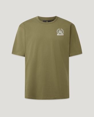 Belstaff Mountain Logo T-shirt Mens Cotton Jersey True Olive Size 2XL
