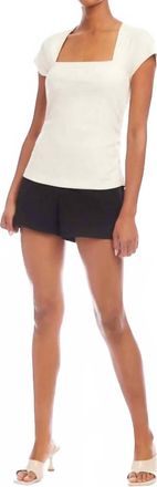 Fifteen Twenty Loma Cap Sleeve Top In Ecru