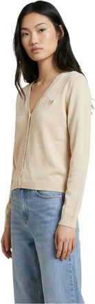 Jacqueline de Yong Cardigan met Lange Mouwen en Ronde Hals met Knopen - Dames - Vesten - Beige - XS - Nylon - Truien & Vesten