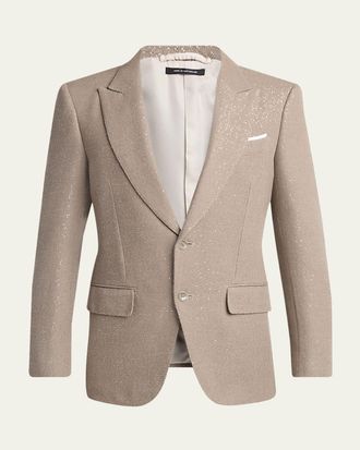 Tom Ford Mens Sequin Boucle Peak Lapel Sport Coat
