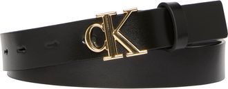 Calvin Klein Jeans Lederg&uuml;rtel CALVIN KLEIN JEANS Monogram Plaque Buckle 25MM, Damen, Gr. 105, schwarz, Rindsleder, unifarben, G&uuml;rtel Lederg&uuml;rtel