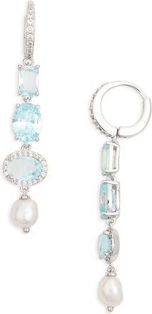 Nadri Maiden Linear Drop Earrings in Rhodium at Nordstrom