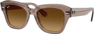 Ray-Ban RB2186 State Street 682785 Womens Sunglasses Brown Size 49
