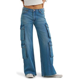 Wrangler Low Rise Baggy Cargo Jeans in Azurite at Nordstrom, Size 26