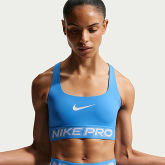 Nike Womens Nike Pro Light-Support Non-Padded Sports Bra in Blue | IF0214-435