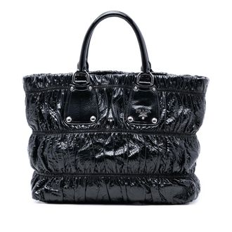 Prada Tweedehands Vernice Gaufre Schoudertas