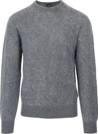HUGO BOSS C-Escrito Trui met ronde hals - Heren - Ronde hals truien - Grijs - L - Kasjmier - Truien & Vesten