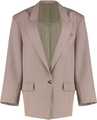 The Attico Single-breasted Virgin Wool Jacket - Dames - Blazers - Roze - S - Wol - Jassen