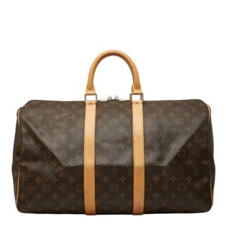 Louis Vuitton Brown Pvc Leather Boston Bag (Pre-Owned)