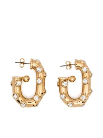 Paco Rabanne crystal chunky hoop earrings - Gold