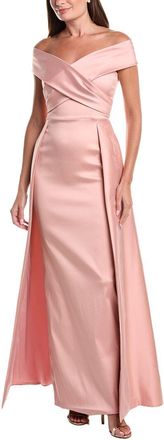 Teri Jon by Rickie Freeman Mikado Portrait Overskirt Gown