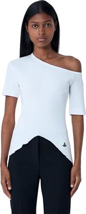 Vivienne Westwood Tops, Dames, Wit, L, Katoen, Katoenen Jersey Logo Motif T-Shirt