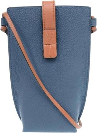 Loewe Pre-owned Cross Body Bags, female, Blue, Size: ONE SIZE Pre-owned Leather Shoulder Bag