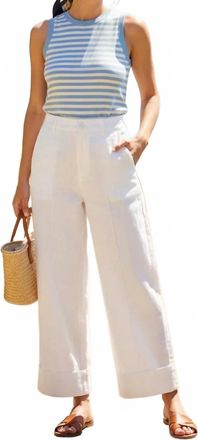 Entro High Waist Wide Leg Pants In Off White