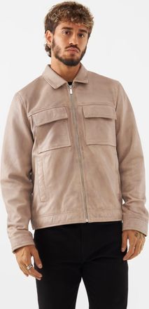 Bolongaro Trevor Mens Real leather Samuel Overshirt Jacket - Brown - Size X-Large