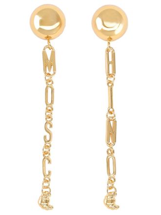 Moschino Linked Letters Gold Tone Earrings