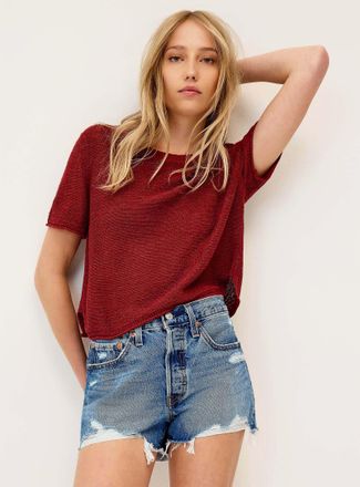 Only Womens Rolled trim fine-knit sweater