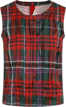 Comme Des Gar&ccedil;ons Geruite Geplooide Top - Dames - Tops zonder mouwen - Veelkleurig - S - Polyester - Tops