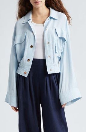 Ramy Brook Chelsea Snap-Up Jacket in Crystal Blue at Nordstrom Rack, Size Xx-Large