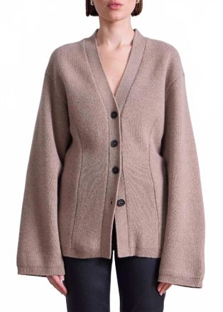 Apiece Apart Paris V-Neck Cardigan In Walnut