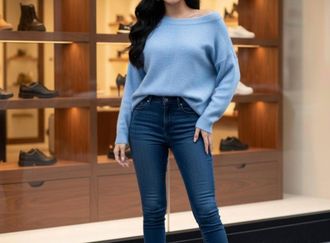 Vince Camuto Boat Neck Crew Neck Sweater In Blue