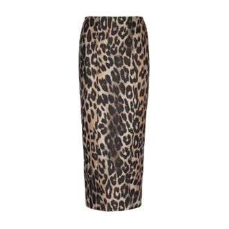 Balmain Leopard Jacquard Pencil Skirt - female - Balmain - Midi Skirts - Multicolor - XS - Skirts