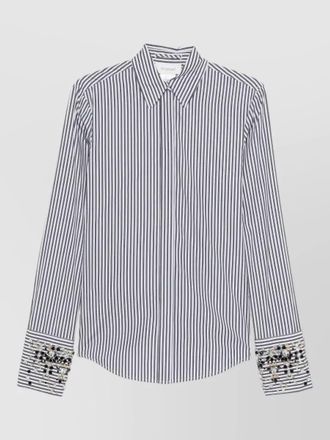 Sportmax striped shirt long sleeves point collar