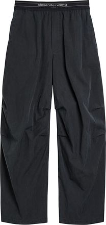 Alexander Wang Logo Gathered Wide-leg Trousers - Black - XS (UK6 / XS)
