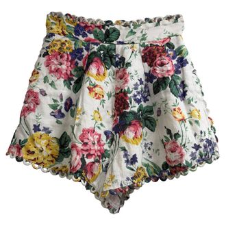 Zimmermann Allia Floral-Print Shorts in Multicolor Linen