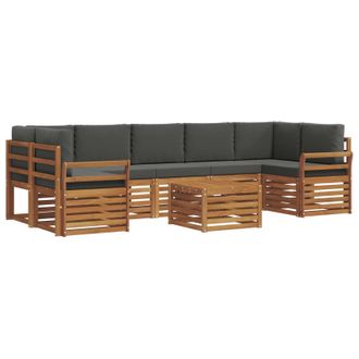 vidaXL Conjunto De Sof&aacute;s De Exterior 8 Uds. Natural Y Antracita Vidaxl