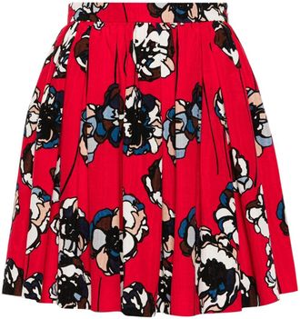 関税込!【MIU MIU】RED AND BEIGE SKIRT sz 36 US 0 NEW $1200 MIU MIU Peach YELLOW VINTAGE FLORAL