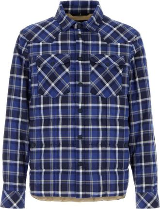 Moncler Blue Plaid Shirt Jacket