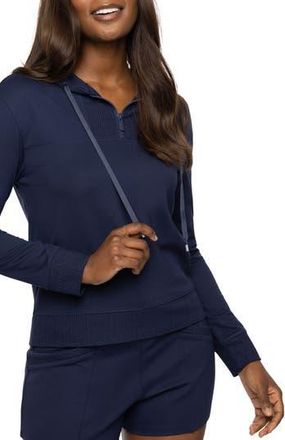 Travis Mathew Horizon Line Quarter Zip Hoodie in Navy at Nordstrom Rack, Size X-Small
