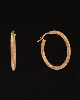 Italian Gold, Inc 14K Italian Rose Gold Textured Hoops