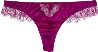 Kiki De Montparnasse Kiki De Montparnasse Lace Inset Silk-Blend Thong
