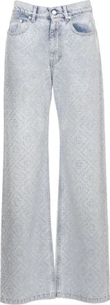 Casablanca Hotfix Baggy Jeans - Dames - Loose Fit Jeans - Blauw - W24 - Katoen - Jeans