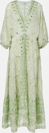 Juliet Dunn Embellished cotton maxi dress